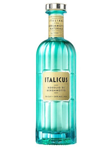 Italicus Rosolio di Bergamotto 70cl turquoise glass bottle with gold label and silver cap