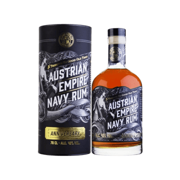 Austrian Empire Navy Rum Anniversary edition bottle and box, premium dark rum, 70cl, 40% ABV.