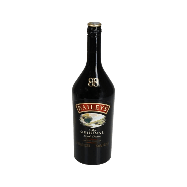 Baileys Original Irish Cream liqueur bottle on white background