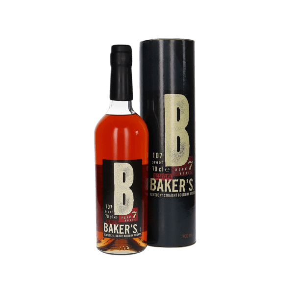 Baker's 7 Year Kentucky Straight Bourbon Whiskey 70cl bottle with branded packaging