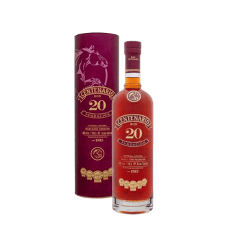 Centenario Ron 20 Fundacion premium rum bottle with matching gift box, aged 20 years