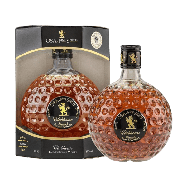 Clubhouse blended Scotch whisky in a round textured 700ml bottle with elegant gift box