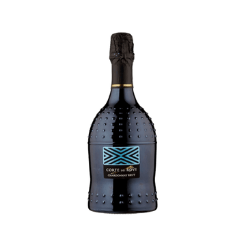 Corte dei Rovi Chardonnay Brut sparkling wine bottle with textured dark glass and foil top