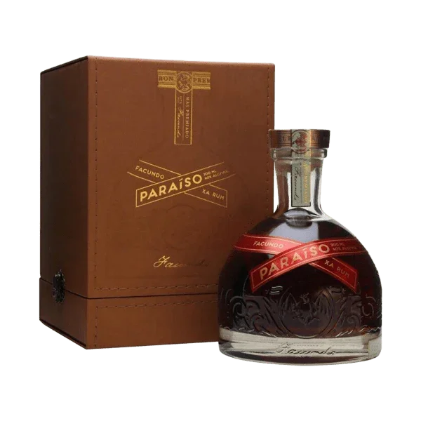 Facundo Paraiso XA Rum bottle and premium gift box on display