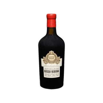 Quattro Passi Rosso Verona red wine bottle with red wax top and vintage label