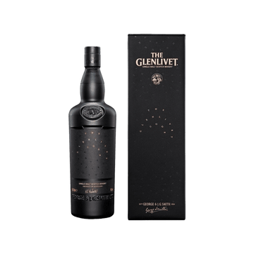 The Glenlivet single malt Scotch whisky bottle and box, premium black packaging