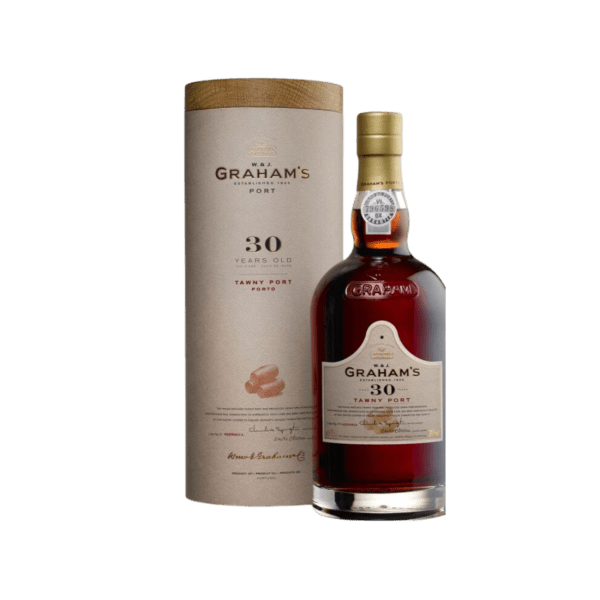 Graham's 30 Year Old Tawny Port wine bottle with gift box, premium aged port