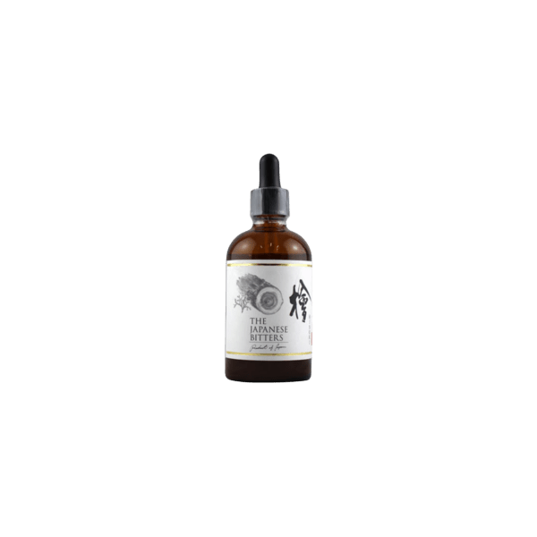 The Japanese Bitters premium bitters bottle with dropper on white background
