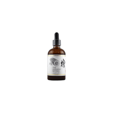 The Japanese Bitters premium bitters bottle with dropper on white background