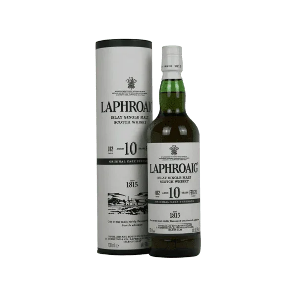 Laphroaig 10 year old Islay single malt Scotch whisky bottle with box, 700ml