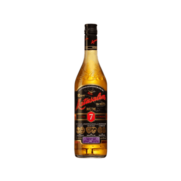 Matusalem 7 Solera blended premium rum bottle with black and gold label on white background