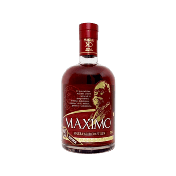Maximo Solera aged craft rum bottle with red label, premium spirits, 700ml