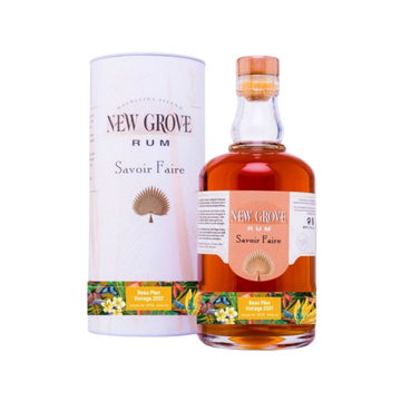 New Grove Savoir Faire rum bottle and gift box, Beau Plan Vintage 2007, premium spirit