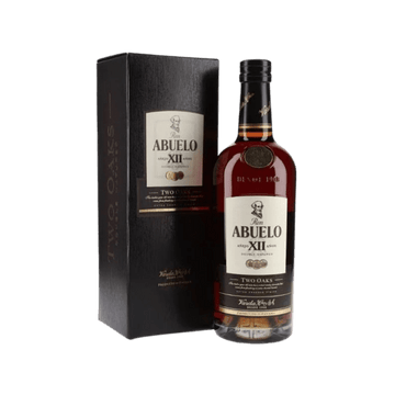 Ron Abuelo XII Two Oaks aged rum bottle with gift box, premium spirits product