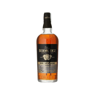 Bermudez Don Armando Reserva premium rum bottle with black and gold label on plain background