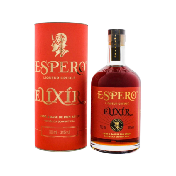 Espero Elixir Liqueur Creole bottle and gift box, 700ml, Dominican rum-based spirit