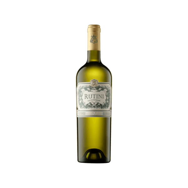 Rutini Sauvignon Blanc white wine bottle with gold foil top and detailed label