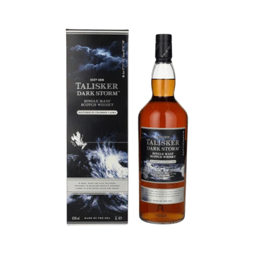 Talisker Dark Storm single malt Scotch whisky bottle and box with stormy sea design