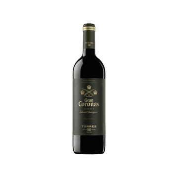 Gran Coronas Reserva Cabernet Sauvignon red wine bottle by Torres with black and gold label