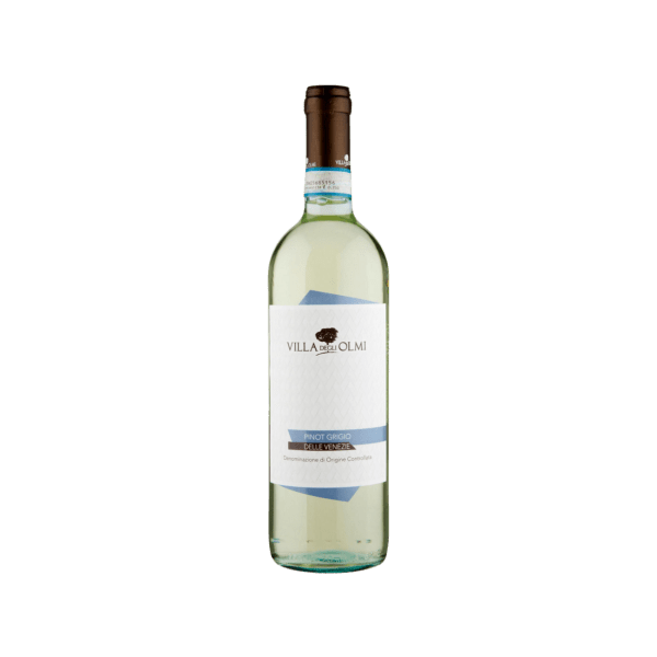 Villa degli Olmi Pinot Grigio Delle Venezie white wine bottle with brown cap and light label