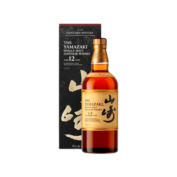 Yamazaki 12 Year single malt Japanese whisky bottle with box, premium spirits