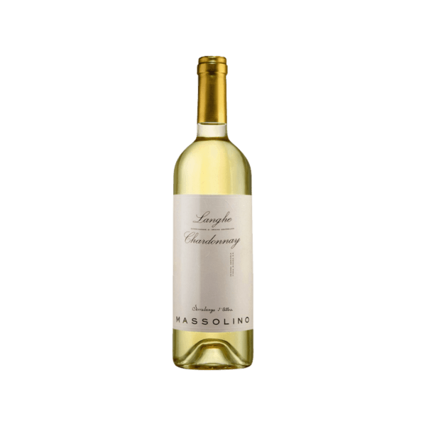 Massolino Langhe Chardonnay white wine bottle with gold foil and minimalist label
