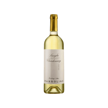 Massolino Langhe Chardonnay white wine bottle with gold foil and minimalist label