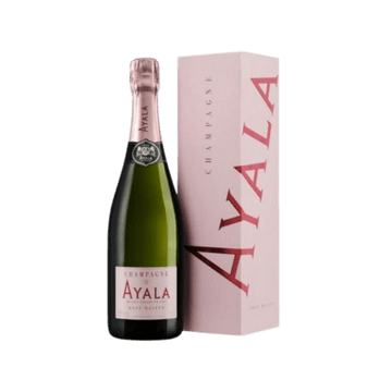 Ayala Rosé Majeur champagne bottle with pink gift box, premium sparkling wine