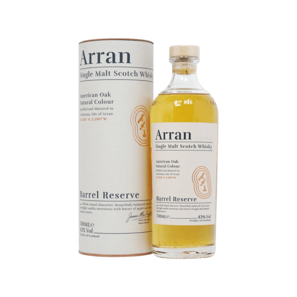 Bottle of Arran Single Malt Scotch Whisky Barrel Reserve with packaging, 700ml, 43% vol