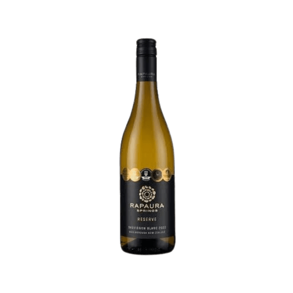 Rapaura Springs Reserve Sauvignon Blanc 2021 wine bottle with black and gold label