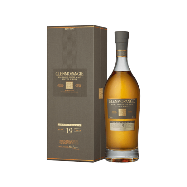 Glenmorangie 19-year-old Highland Single Malt Scotch Whisky bottle with box