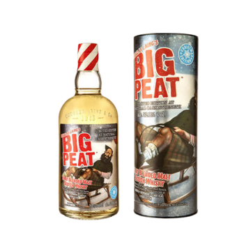Big Peat blended malt Scotch whisky bottle and festive gift tube packaging