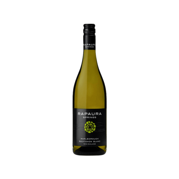 Rapaura Springs Marlborough Sauvignon Blanc white wine bottle on plain background