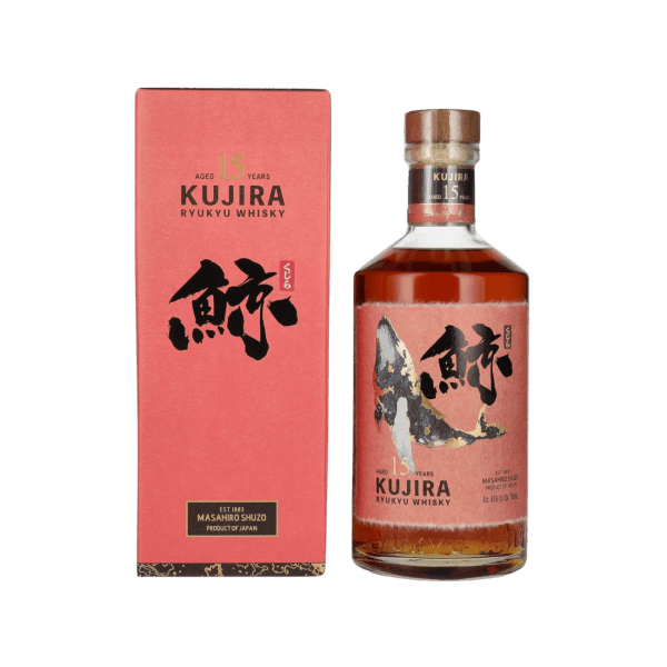 Kujira Ryukyu Whisky 15 years bottle and box, Japanese premium whisky, product photo