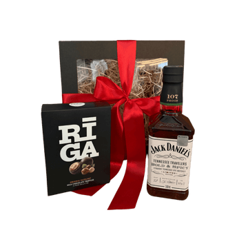 Jack Daniels Bold & Spicy Burboun + Pure Riga Truffles  / Dāvanu komplekts / 53,5 % / 0,5 l
