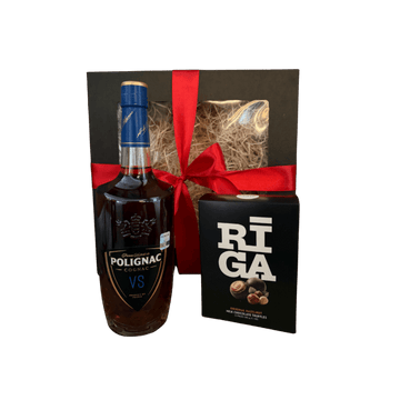 Polignac VS Shield Cognac + Pure Riga Truffles / dāvanu komplekts / 40 % / 0,7 l